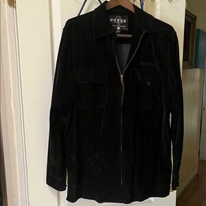 GUESS faux Suede Men's Black Shirt Jacket